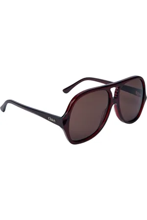 Chloé Akcesoria, Kobieta, brązowy, ONE SIZE, Oversized Logo Print Okulary przeciwsłoneczne