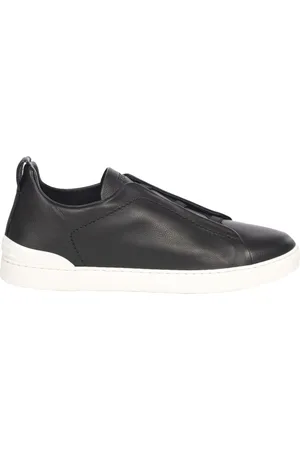 Ermenegildo Zegna Buty, Mężczyzna, Czarny, 42 EU, Skóra, Sneakersy Triple Stitch™