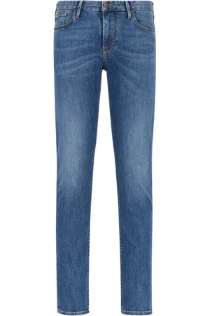 Emporio Armani Jeansy, Mężczyzna, Niebieski, W31, Bawełna, Slim Jeansy Stone Washed