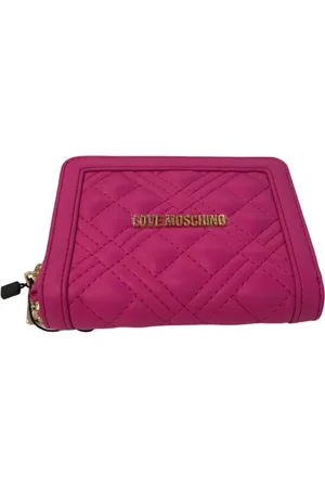 Moschino Akcesoria, Kobieta, Różowy, ONE SIZE, Portfel z zamkiem błyskawicznym z efektem pikowania