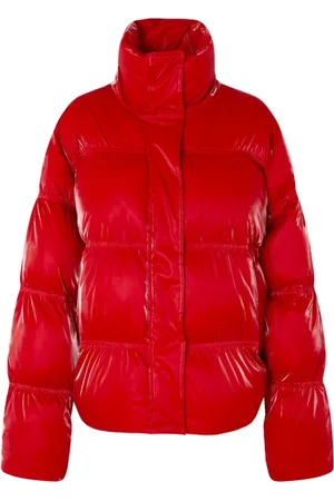 Crās Kurtki, Kobieta, Czerwony, S, Len, Valencia Puffer Jacket