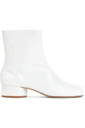 Maison Margiela Buty, Kobieta, Biały, 39 EU, Skóra, Białe perłowe botki Tabi