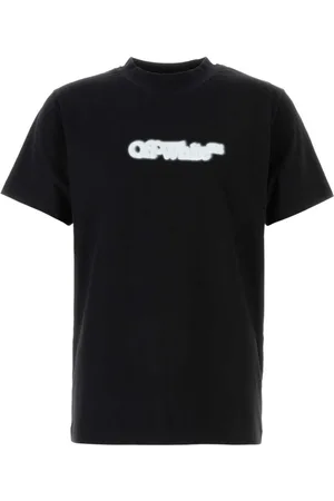 OFF-WHITE Koszulki, Mężczyzna, Czarny, S, Czarna Bawełniana Koszulka