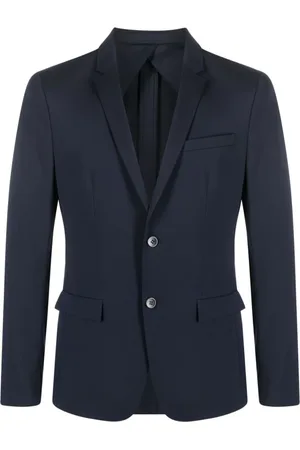 Calvin Klein Kurtki, Mężczyzna, Niebieski, S, Wełna, Jednorzędowa marynarka