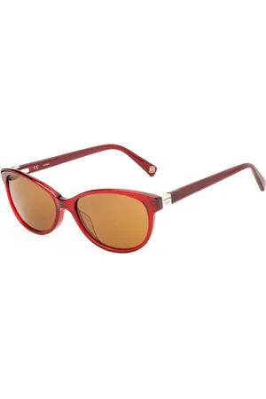 Loewe Akcesoria, Kobieta, Czerwony, ONE SIZE, Błyszczące, ciemnobordowe okulary przeciwsłoneczne