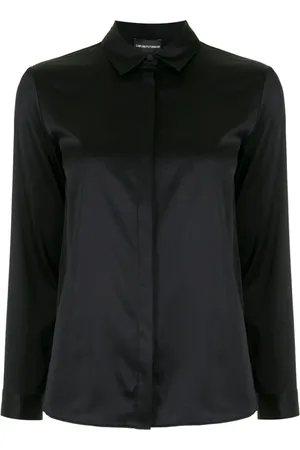 Emporio Armani Bluzki, Kobieta, Czarny, XL, Bawełna, Klasyczna koszula zapinana na guziki