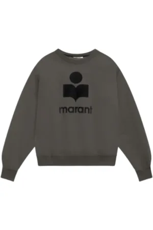 Isabel Marant Bluzy, Mężczyzna, Szary, L, Bluza z mieszanki bawełny, okrągły dekolt, długie rękawy