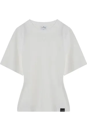Courrèges Koszulki, Kobieta, Biały, M, Bawełna, T-shirt z okrągłym dekoltem