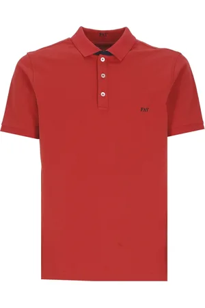 FAY Koszulki, Mężczyzna, Czerwony, M, Bawełna, Koszulka Polo Z Logo