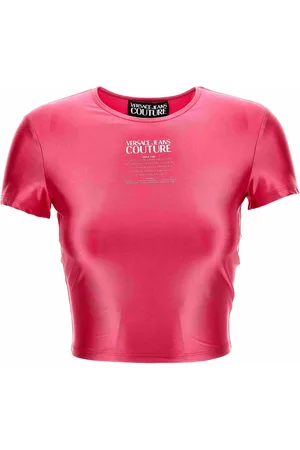 VERSACE Koszulki, Kobieta, Różowy, XL, T-shirty i Polosy Różowe