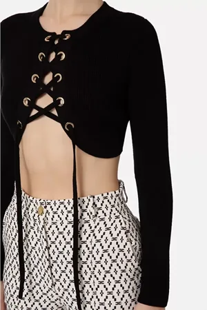 Elisabetta Franchi Swetry, Kobieta, Czarny, M, Micro Cardigan