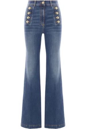 Elisabetta Franchi Jeansy, Kobieta, Niebieski, W29, Dżinsy Indigo z detalami guzikowymi