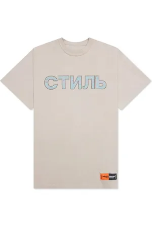 Heron Preston Koszulki, Mężczyzna, Szary, M, Bawełna, Logo Strass Cotton T-Shirt