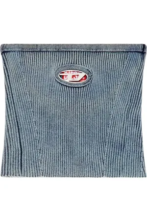 Diesel Koszulki, Kobieta, Niebieski, M, Bawełna, Elegancki Niebieski Sweter Dzianinowy