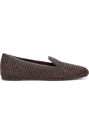 Brunello Cucinelli Buty, Kobieta, brązowy, 39 EU, Skóra, Baleriny z łańcuszkiem Monili