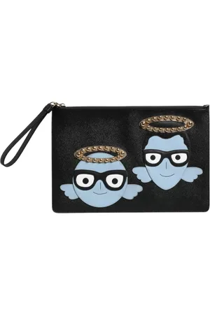 Dolce & Gabbana Torebki, Mężczyzna, Czarny, ONE SIZE, Torba na zamek z ozdobnymi nitami