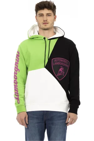 AUTOMOBILI LAMBORGHINI Bluzy, Mężczyzna, Wielobarwność, L, Bluza z Logo z Bawełny z Stałym Kapturem