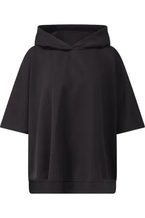 Dondup Bluzy, Kobieta, Czarny, S, Bawełna, Bluza z kapturem typu Batwing z rozcięciami po bokach