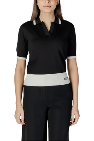 Liu Jo Swetry, Kobieta, Czarny, XS, Sweter dzianinowy z dekoltem w serek