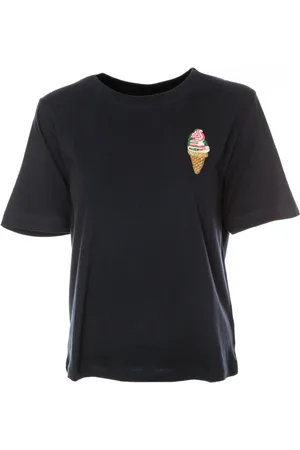 Essentiel Antwerp Koszulki, Kobieta, Niebieski, S, Bawełna, Koszulka Icecream z haftem