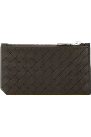 Bottega Veneta Akcesoria, Mężczyzna, brązowy, ONE SIZE, Skóra, Skórzany Portfel na Karty z Motywem Intrecciato
