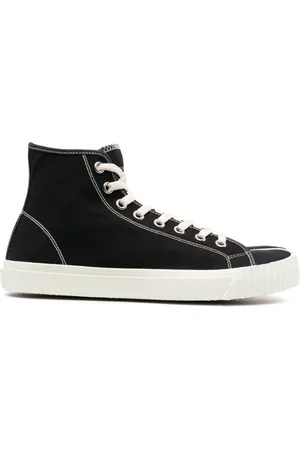 Maison Margiela Buty, Mężczyzna, Czarny, 42 EU, Bawełna, Tabi Split-Toe High-Top Sneakers