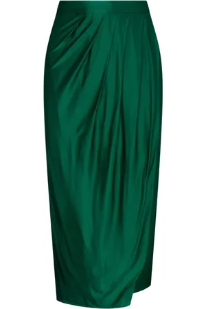 Max Mara Spódnice, Kobieta, Zielony, S, Poliester, Elegancka spódnica midi