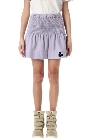 Isabel Marant Spódnice, Kobieta, Fioletowy, S, Rozkloszowana Bawełniana Mini Spódnica Liliowa