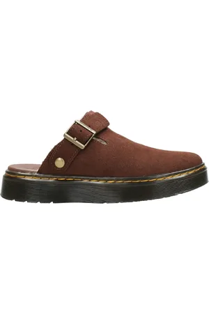 Dr. Martens Buty, Mężczyzna, brązowy, 44 EU, Zamsz, Klapki zamszowe z futerkiem i złotymi zdobieniami