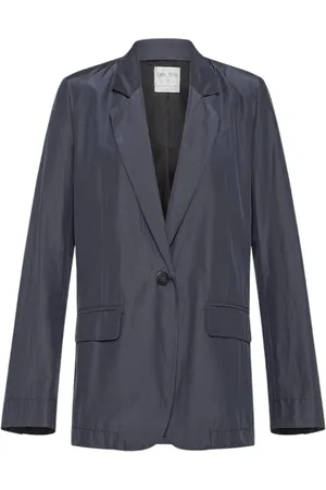 FORTE FORTE Kurtki, Kobieta, Niebieski, S, Wełna, Elegancka marynarka Chic Ombra