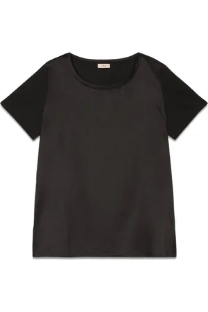 Oltre Koszulki, Kobieta, Czarny, M, Bawełna, T-shirt z dwóch materiałów