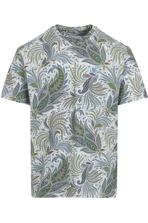 Etro Koszulki, Mężczyzna, Wielobarwność, S, Bawełna, T-Shirt Blue Print Roma Style