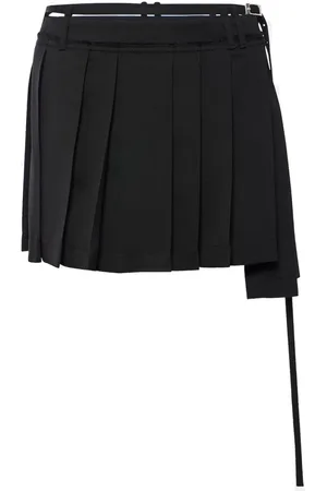 Acne Studios Spódnice, Kobieta, Czarny, M, Czarna Plisowana Mini Spódnica Aw 24