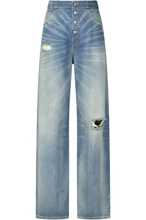 Maison Margiela Jeansy, Kobieta, Niebieski, W28, Bawełna, Jeansyy Vintage z Wysokim Stanem
