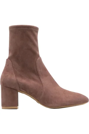 Stuart Weitzman Buty, Kobieta, Beżowy, 38 EU, Skóra, Botki do połowy łydki z noskiem w szpic