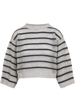 Brunello Cucinelli Swetry, Kobieta, Wielobarwność, M, Nylon, Neutralny Sweter