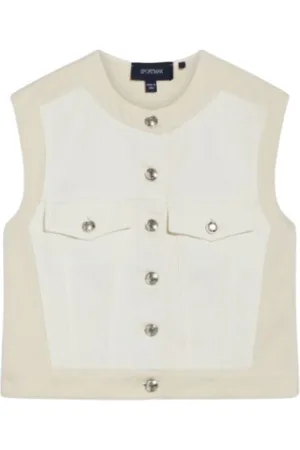 Sportmax Kurtki, Kobieta, Biały, S, Bawełna, Salita Vest