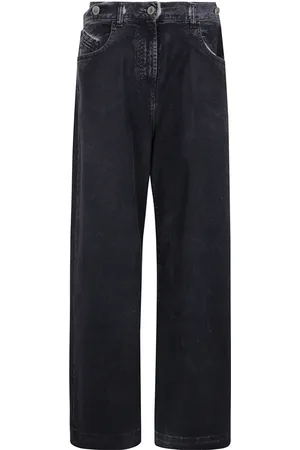 The Attico Jeansy, Kobieta, Niebieski, W28, Denim, Granatowe długie spodnie z powlekanego płótna
