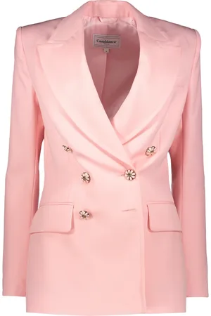 Casablanca Kurtki, Kobieta, Różowy, 2XS, Bawełna, Elegancka marynarka z klapami