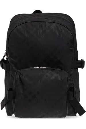 Burberry Torebki, Mężczyzna, Czarny, ONE SIZE, Nylon, Plecak w kratę żakardową