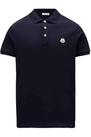 Moncler Koszulki, Mężczyzna, Niebieski, 2XL, Klasyczny Polo w kolorze granatowym z trójbarwnymi detalami
