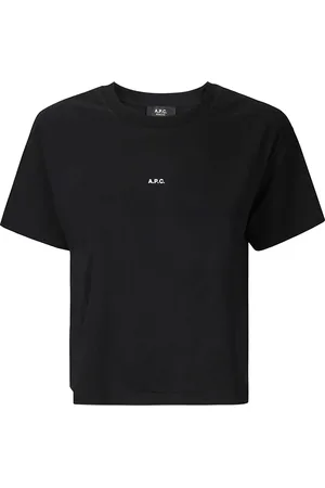 A.P.C. Koszulki, Kobieta, Czarny, XS, Boxy Micro Logo T-Shirt