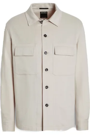 Ermenegildo Zegna Kurtki, Mężczyzna, Biały, M, Kaszmir, Cashmere Overshirt