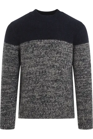 DRIES VAN NOTEN Swetry, Mężczyzna, Wielobarwność, S, Wełna, Luksusowy Niebieski Sweter