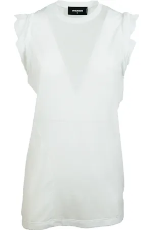 Dsquared2 Koszulki, Kobieta, Biały, S, Bawełna, Top bez rękawów