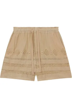 Isabel Marant Szorty, Kobieta, Beżowy, S, Haftowane szorty khaki