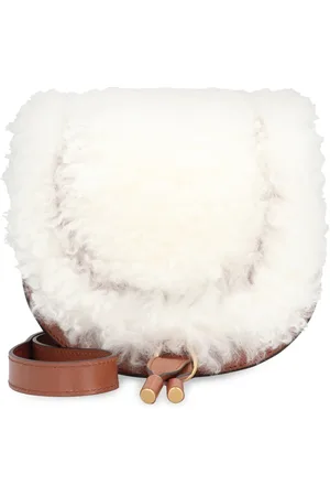 Chloé Torebki, Kobieta, Wielobarwność, ONE SIZE, Skóra, Skórzana torba typu saddle z kożuchem
