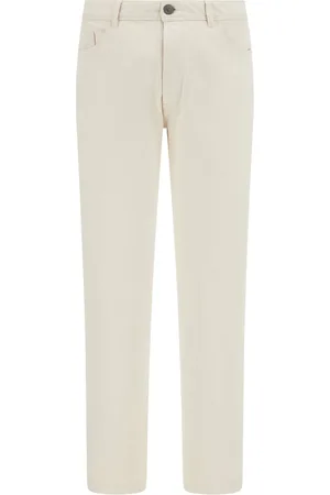 Boggi Milano Jeansy, Mężczyzna, Beżowy, W38, Denim, Kremowe Jeansyy Denimowe