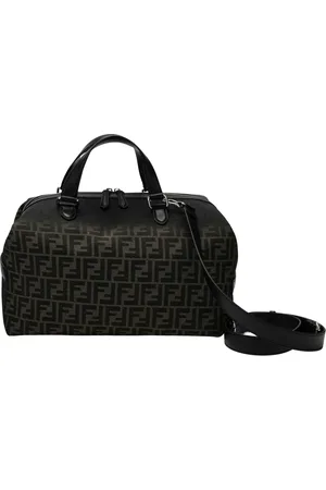 Fendi Torebki, Mężczyzna, Czarny, ONE SIZE, Skóra, Strukturalna skórzana torba podróżna