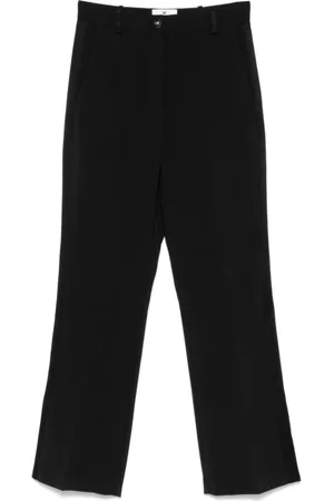 Elisabetta Franchi Spodnie, Kobieta, Czarny, L, Poliester, Spodnie Cropped Flared